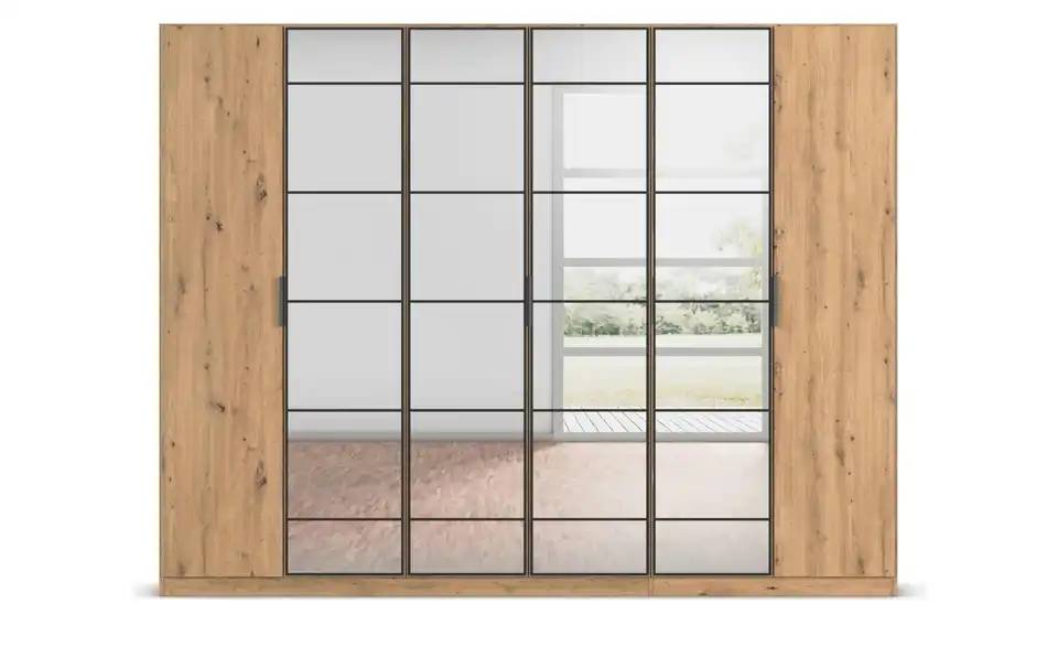 Kleiderschrank mit Spiegel, Frontansicht