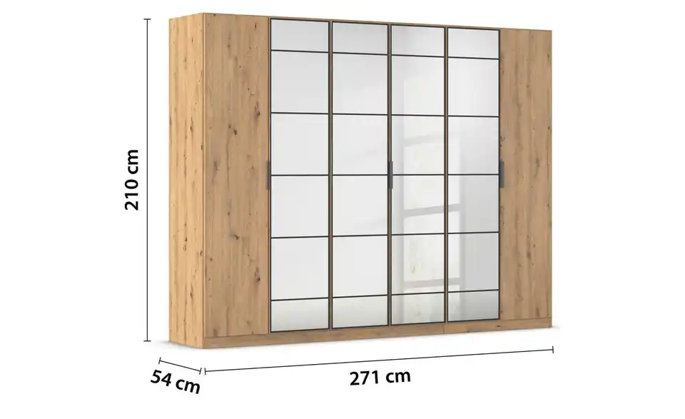 Kleiderschrank mit Spiegel, Bemaßung