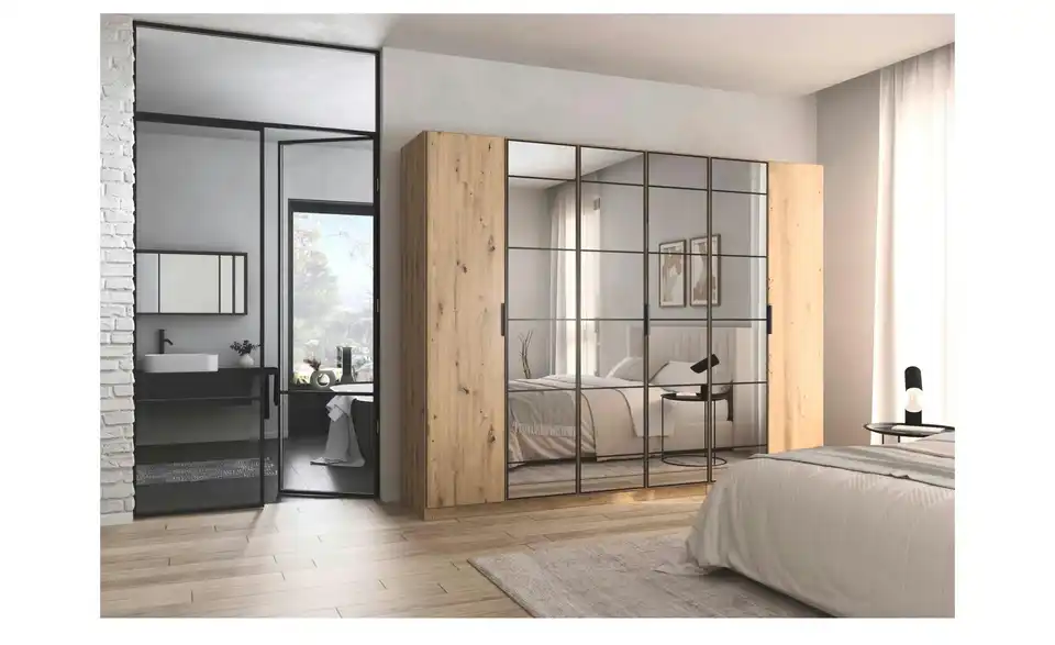 Kleiderschrank mit Spiegel, in Wohnsituation