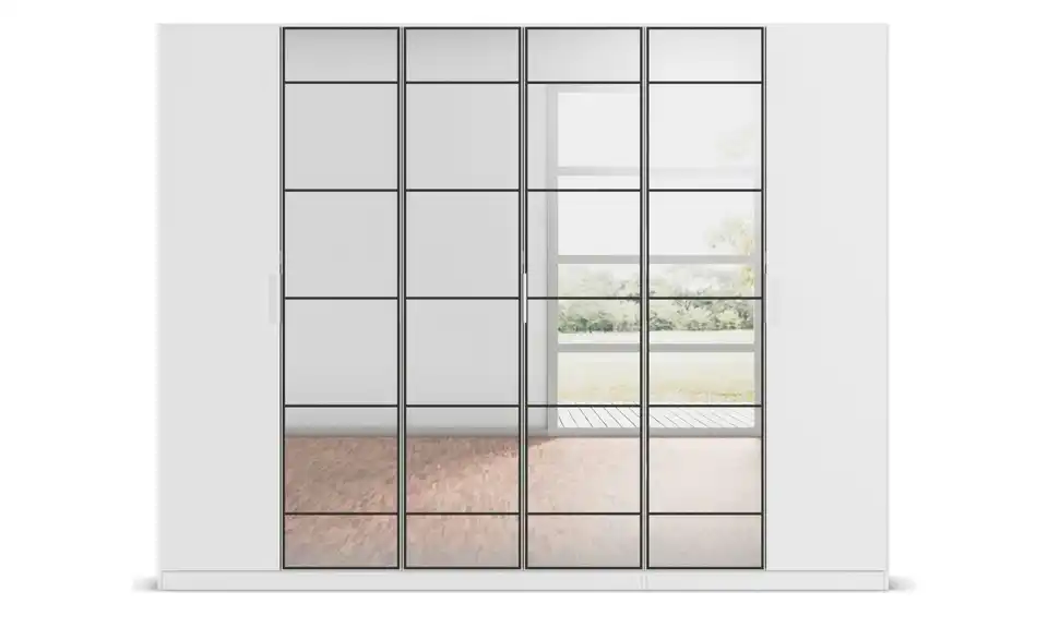 Kleiderschrank mit Spiegel, Frontansicht