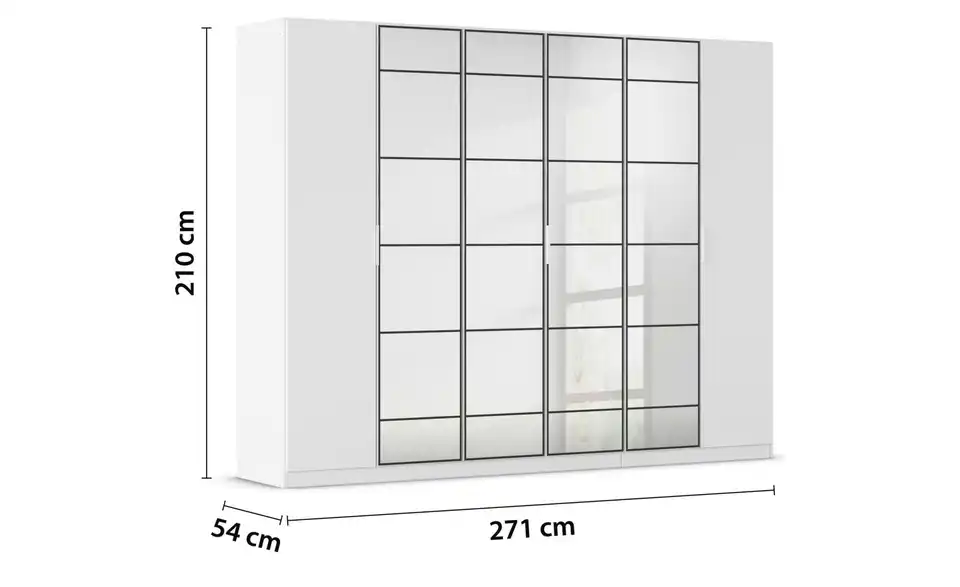 Kleiderschrank mit Spiegel, Bemaßung