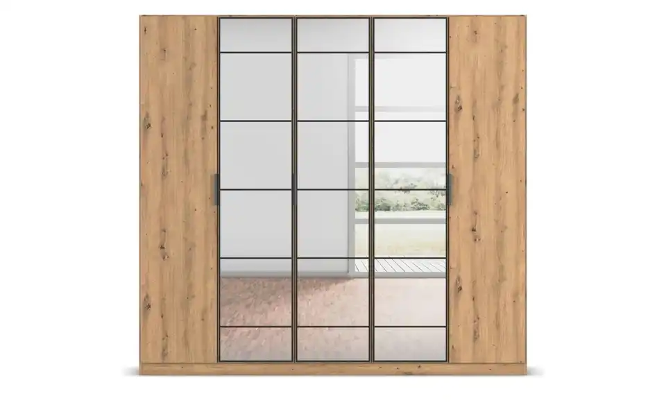 Kleiderschrank mit Spiegel, Frontansicht