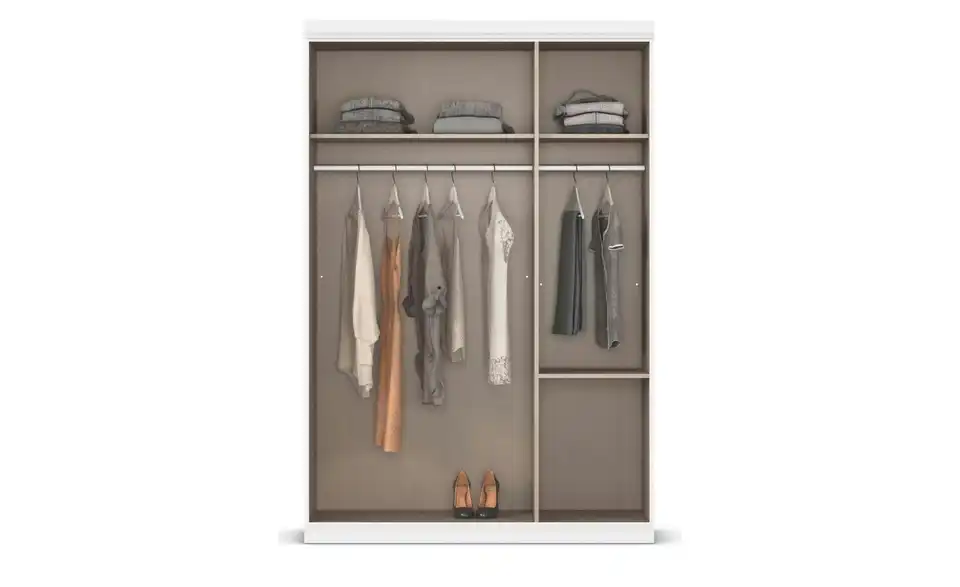 Kleiderschrank mit Schubladen, geöffnet