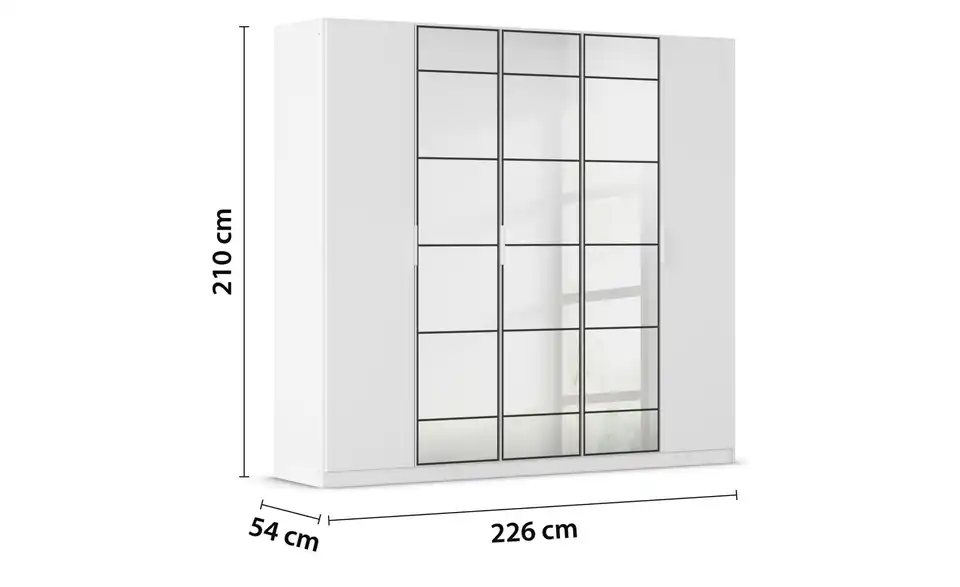 Kleiderschrank mit Spiegel, Bemaßung