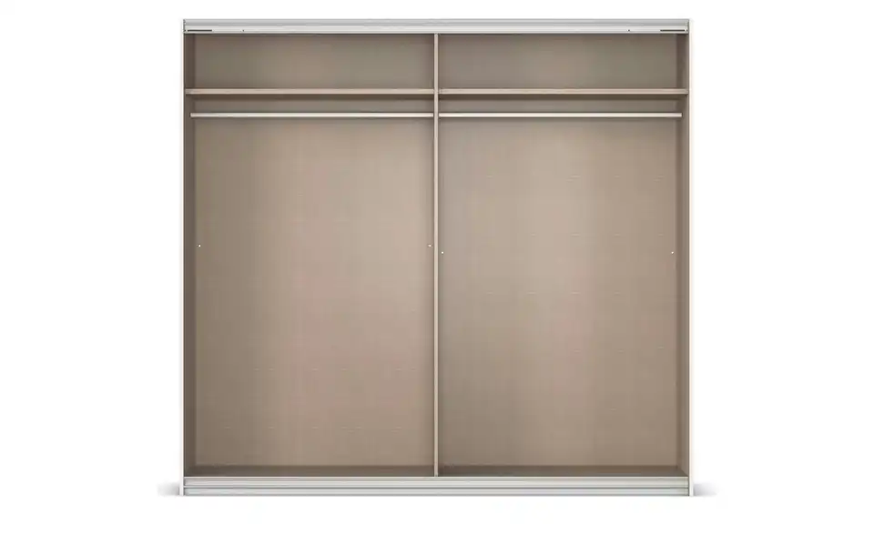 Schwebetürenschrank 2 türig, geöffnet