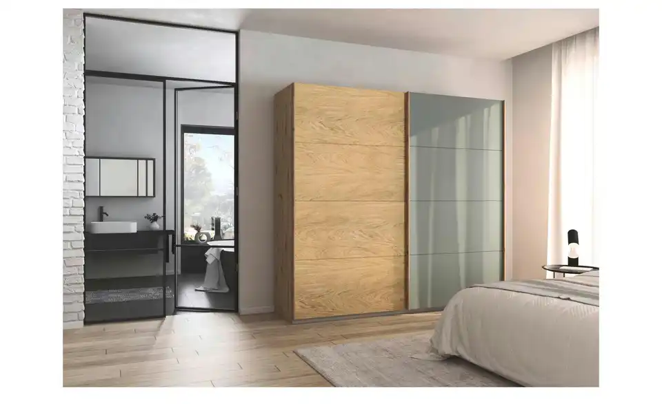 Schwebetürenschrank 2 türig, in Wohnsituation