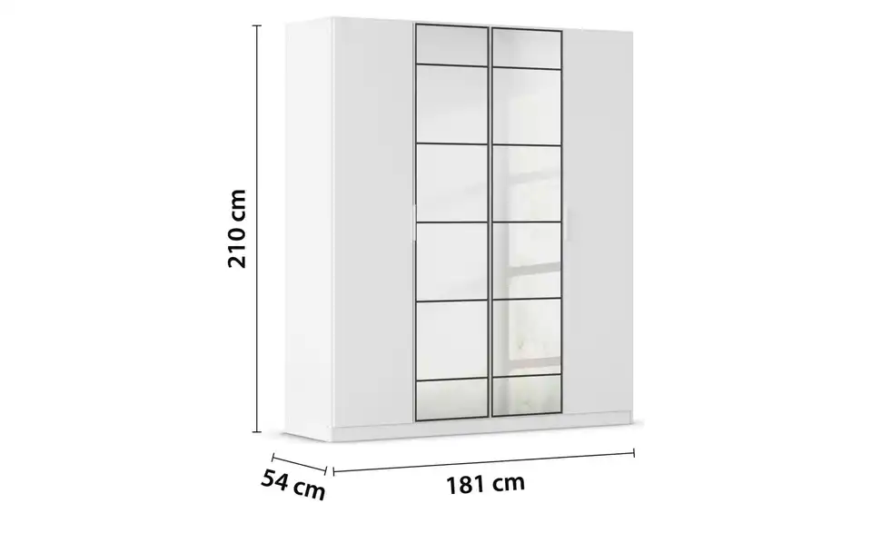 Kleiderschrank mit Spiegel, Bemaßung