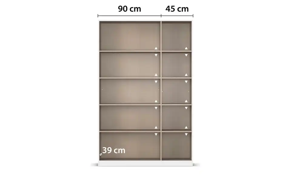 Spiegelschrank mit Einlegeböden, geöffnet