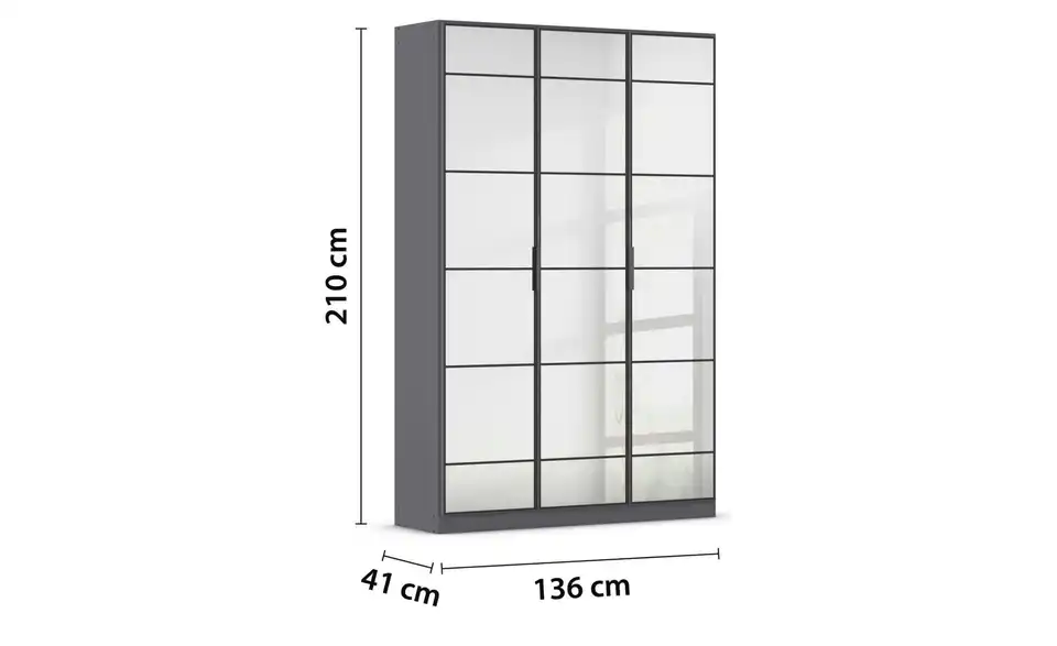 Spiegelschrank mit Einlegeböden, Bemaßung