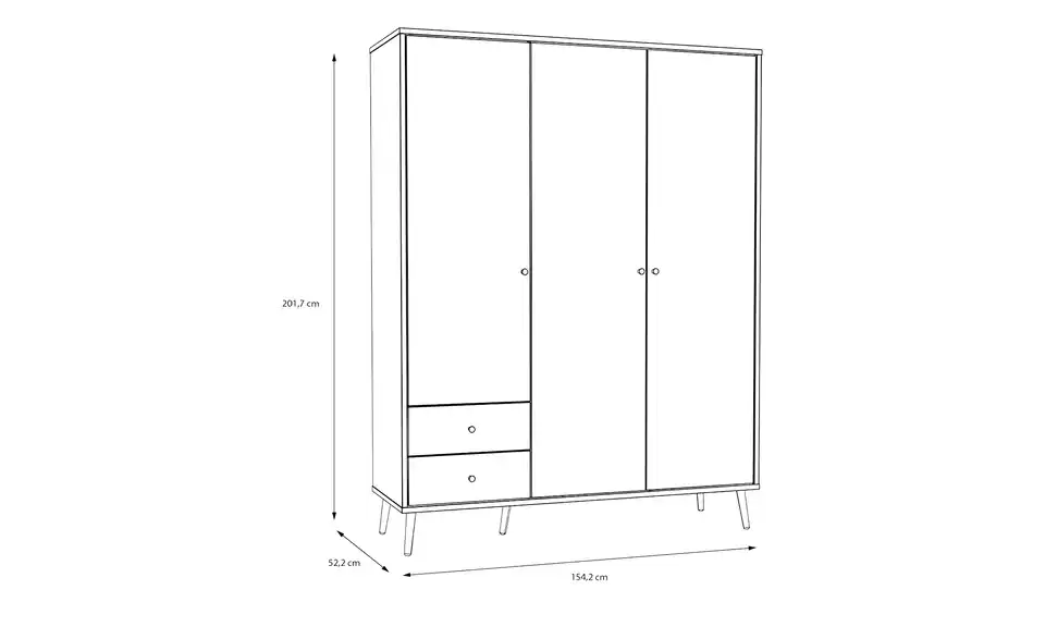 Kleiderschrank, Bemaßung