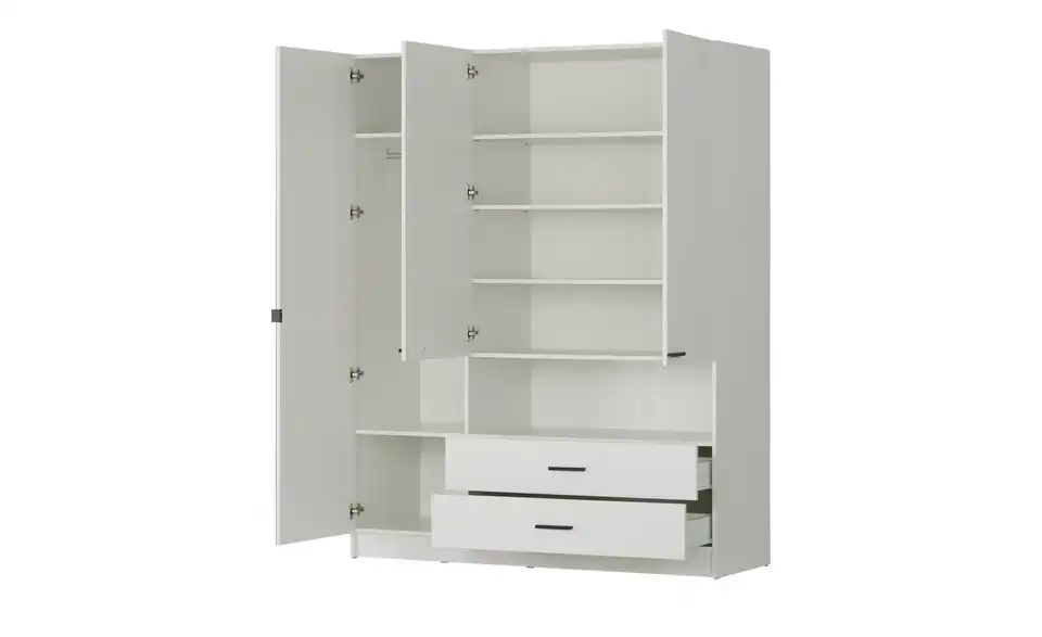Drehtürenschrank, geöffnet