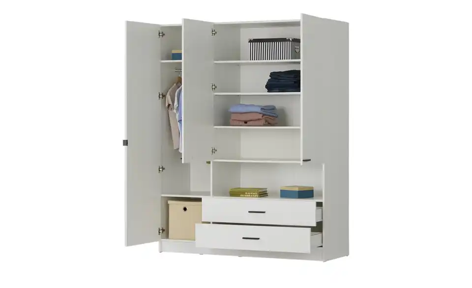 Drehtürenschrank, geöffnet