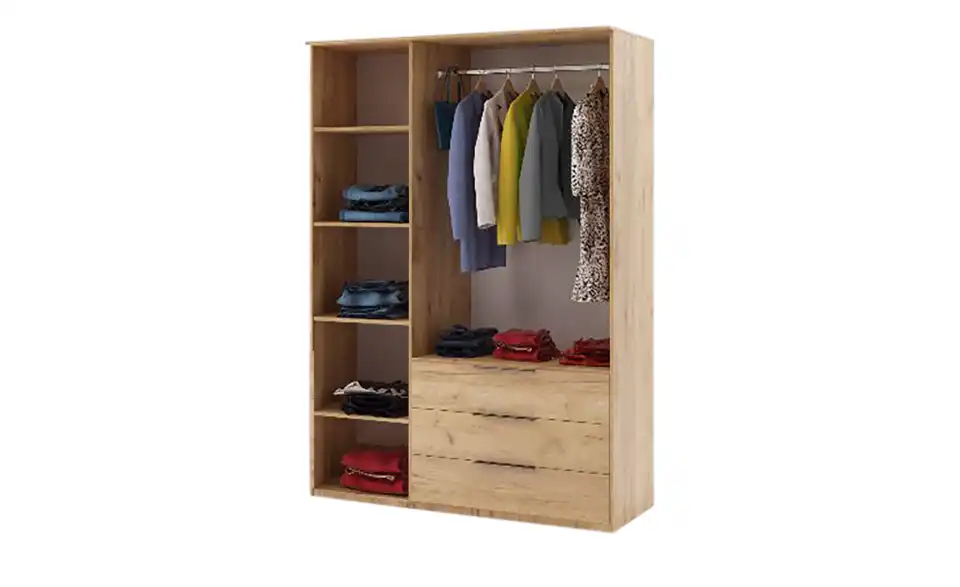 Drehtürenschrank, geöffnet
