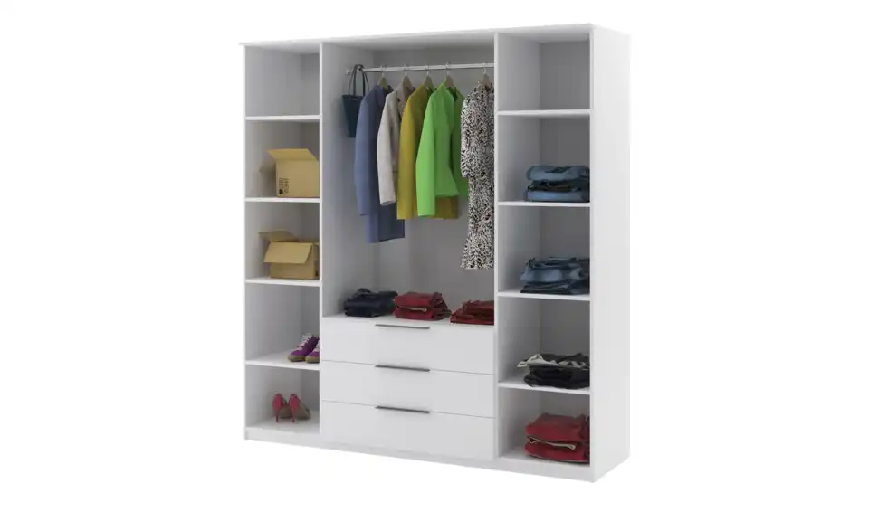 Drehtürenschrank, geöffnet