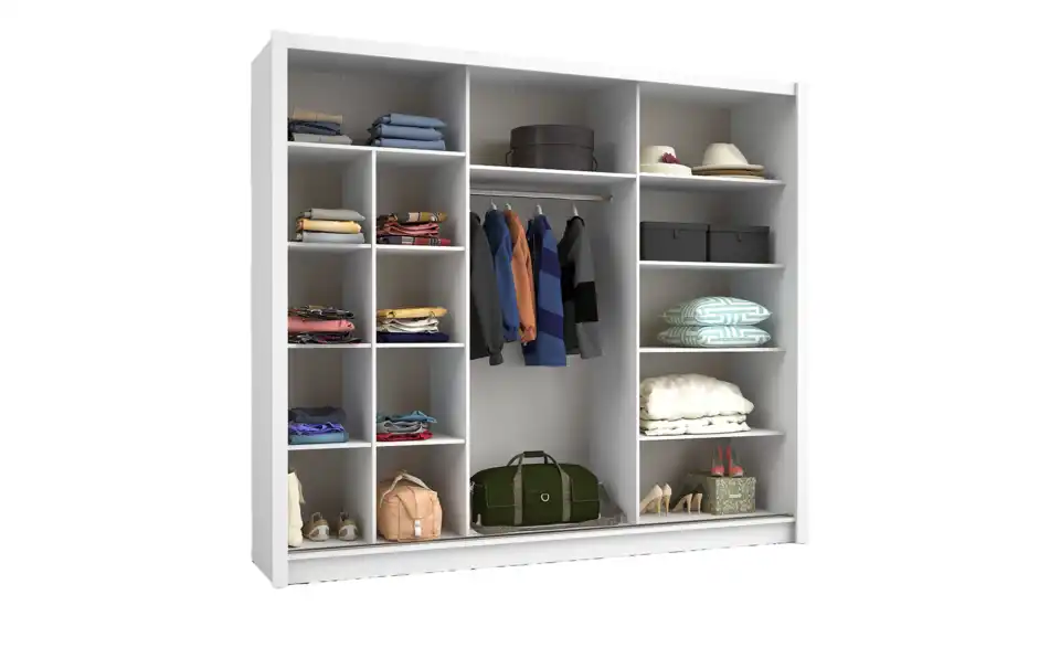 Schiebetürenschrank, geöffnet