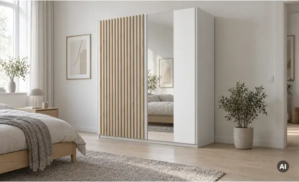 Schwebetürenschrank, in Wohnsituation