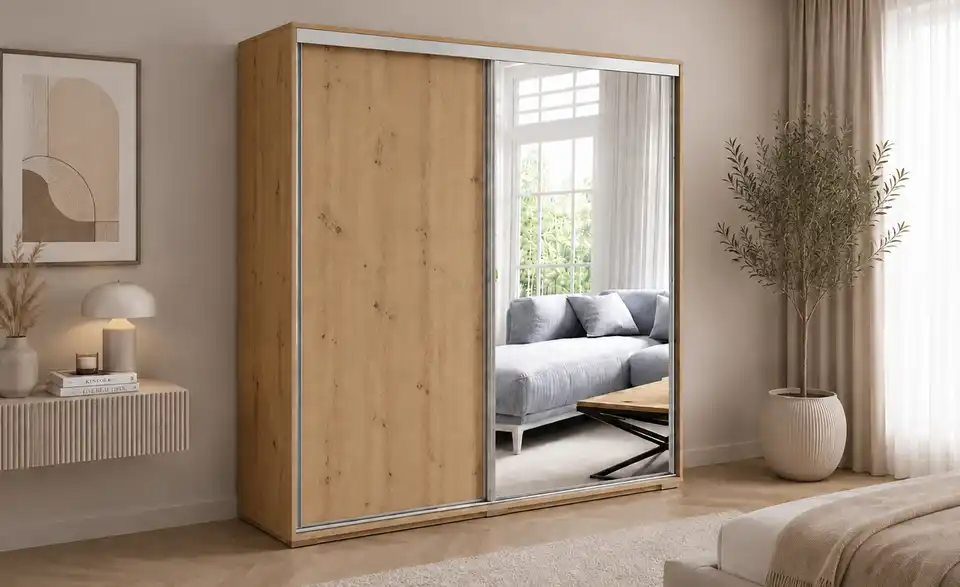 Schwebetürenschrank, in Wohnsituation