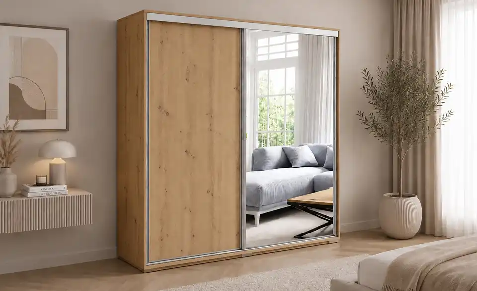 Schwebetürenschrank, in Wohnsituation