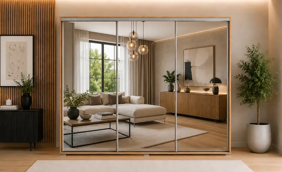 Schwebetürenschrank, in Wohnsituation