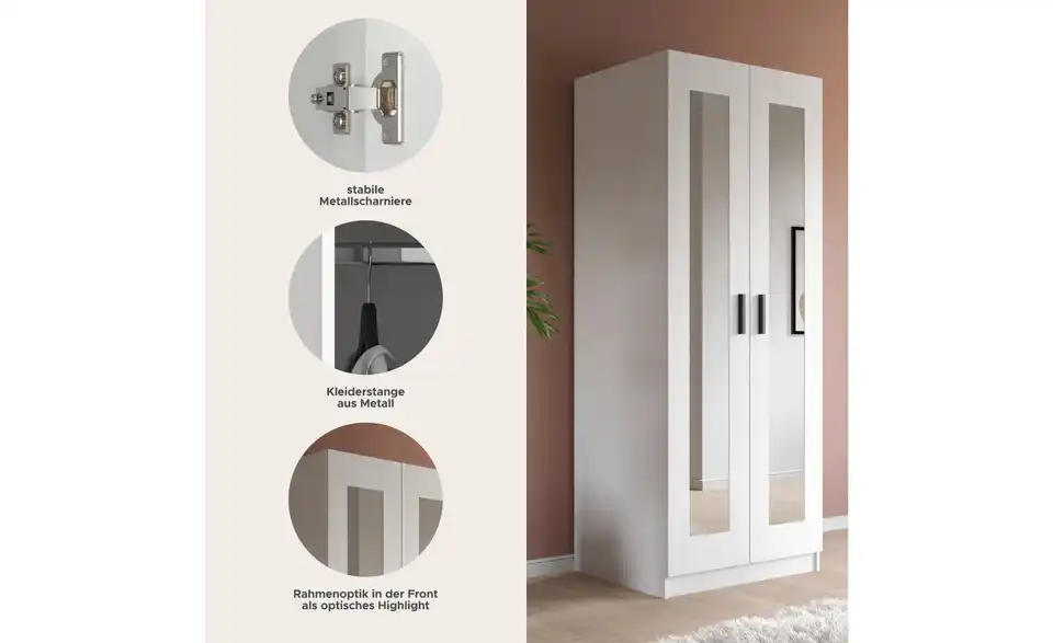 Kleiderschrank, Bild mit Text