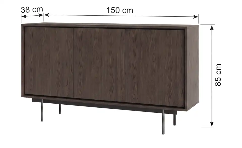 Höffner Selection Kommode, Bemaßung