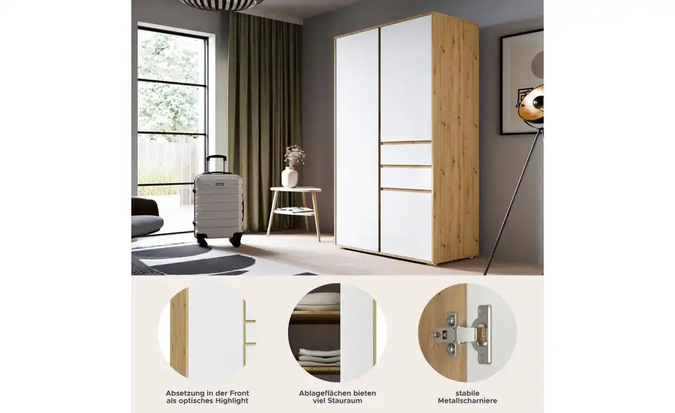 Kleiderschrank, Bild mit Text
