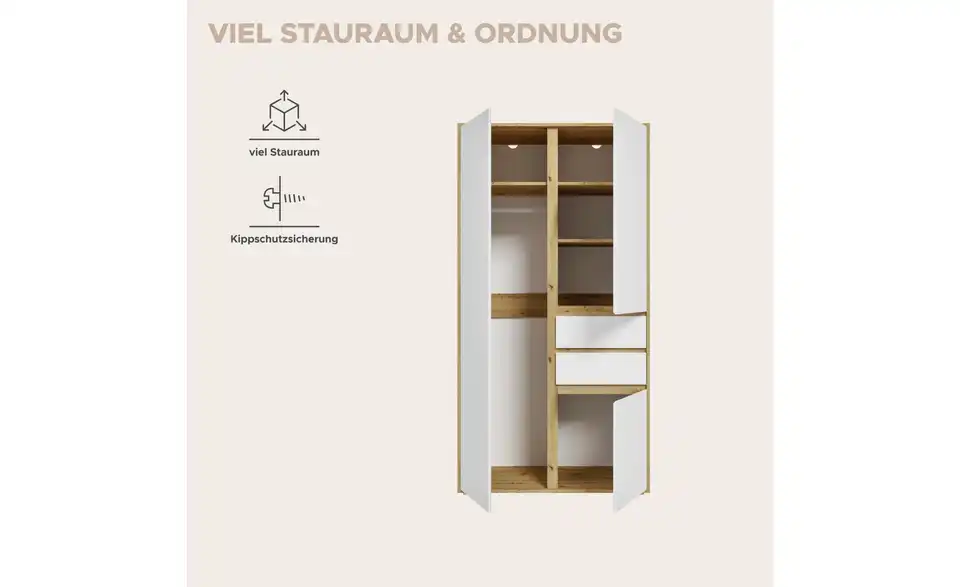 Kleiderschrank, Bild mit Text