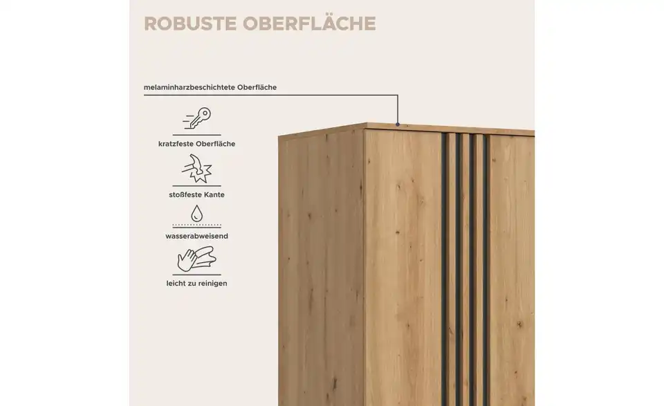 Kleiderschrank, Bild mit Text