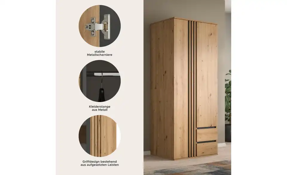 Kleiderschrank, Bild mit Text