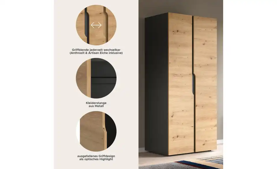 Kleiderschrank, Bild mit Text