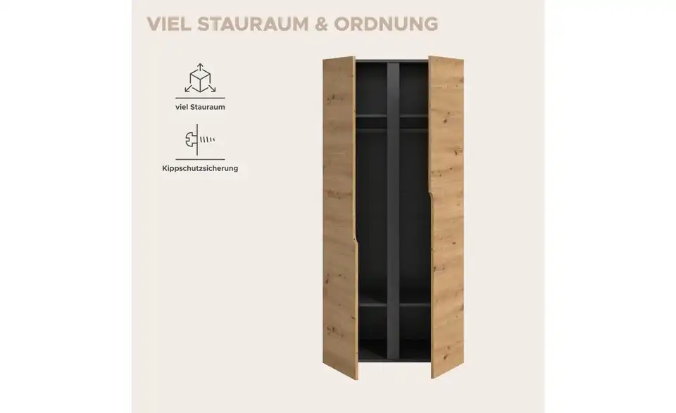 Kleiderschrank, Bild mit Text