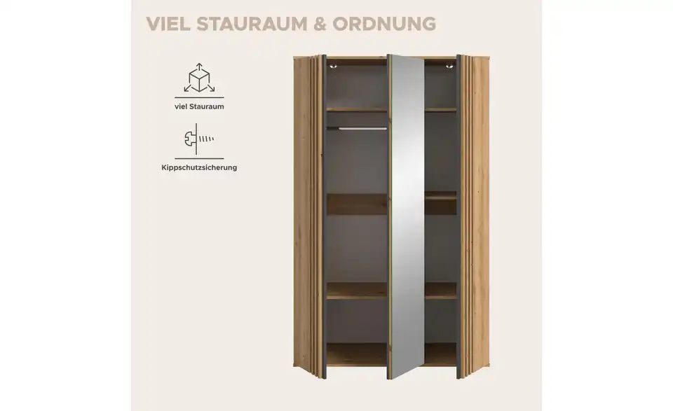 Kleiderschrank, Bild mit Text