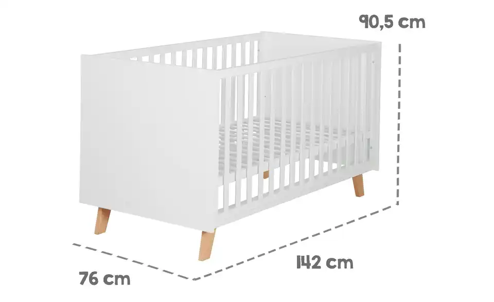 Roba Kombi-Kinderbett, Bemaßung