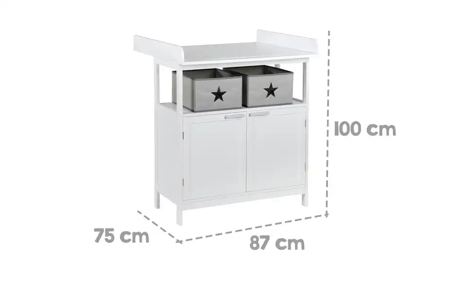 Roba Wickelkommode Hamburg, Bemaßung