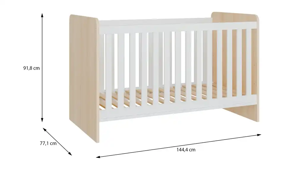 Kinderbett, Bemaßung