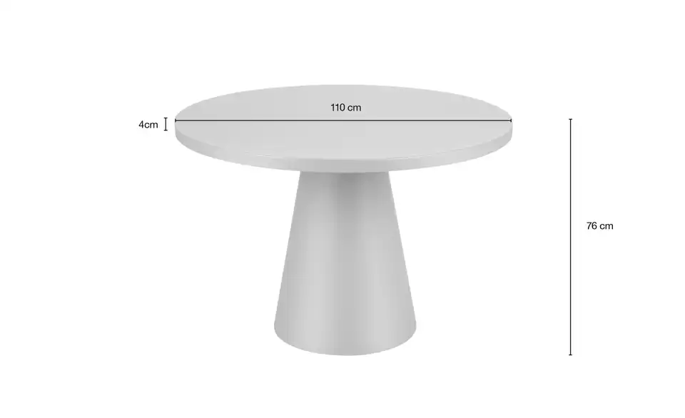 Esstisch mit Glastischplatte, Bemaßung