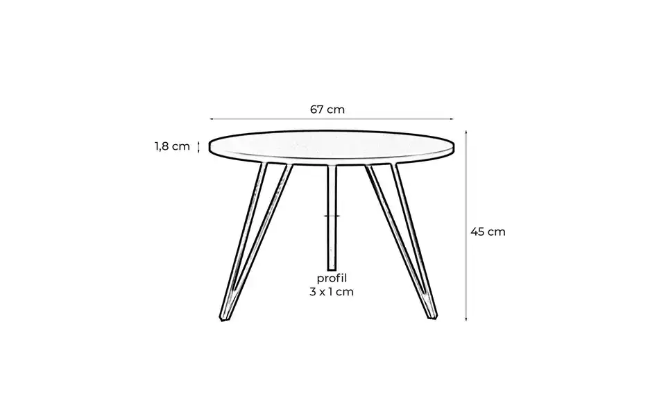Couchtisch, Bemaßung