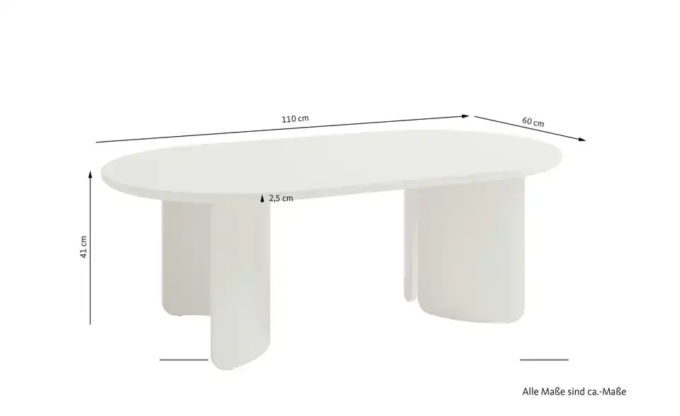 SCHÖNER WOHNEN Kollektion Couchtisch Troms, Bemaßung