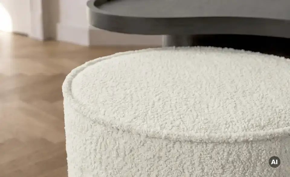 Couchtisch mit Hocker, Detailansicht