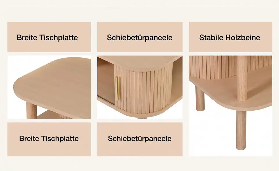 Couchtisch, Bild mit Text