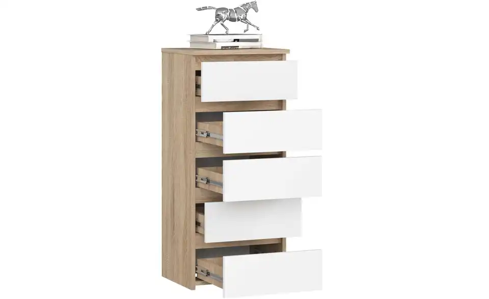 Kommode mit 5 Schubladen, geöffnet