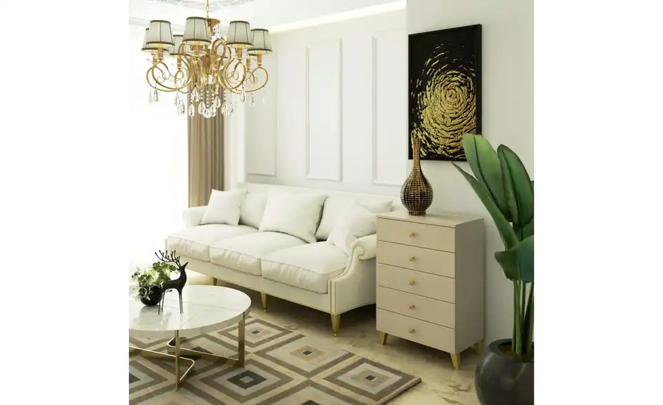 Kommode mit 5 Schubladen, in Wohnsituation