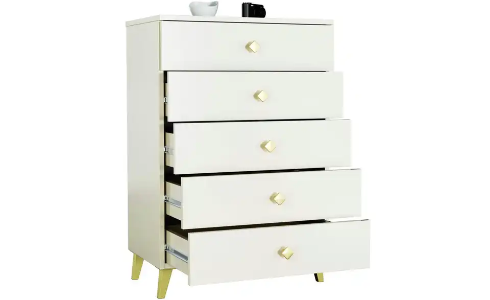 Kommode mit 5 Schubladen, geöffnet