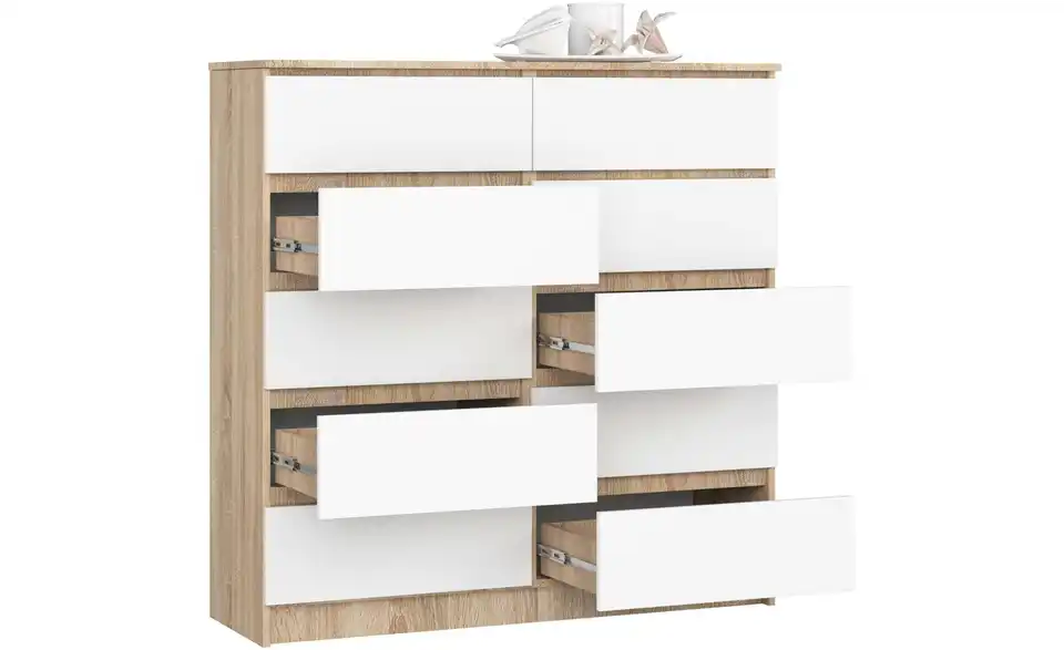 Kommode mit 10 Schubladen, geöffnet