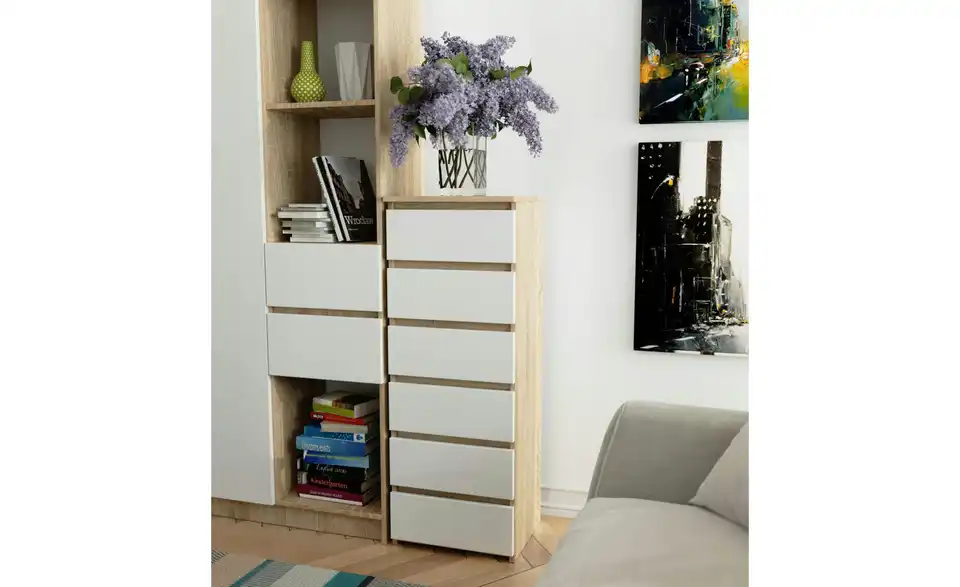 Kommode mit 6 Schubladen, in Wohnsituation