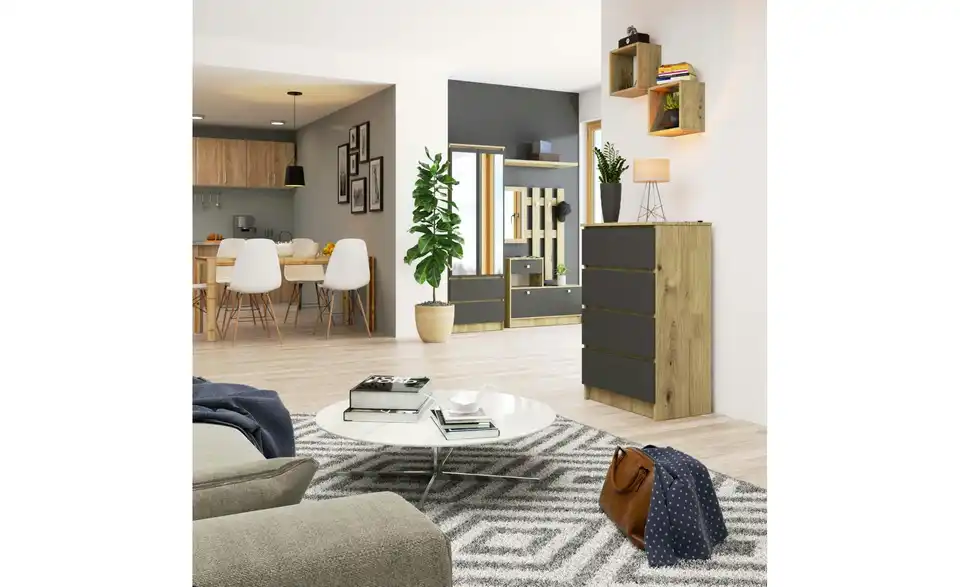 Kommode mit 4 Schubladen, in Wohnsituation