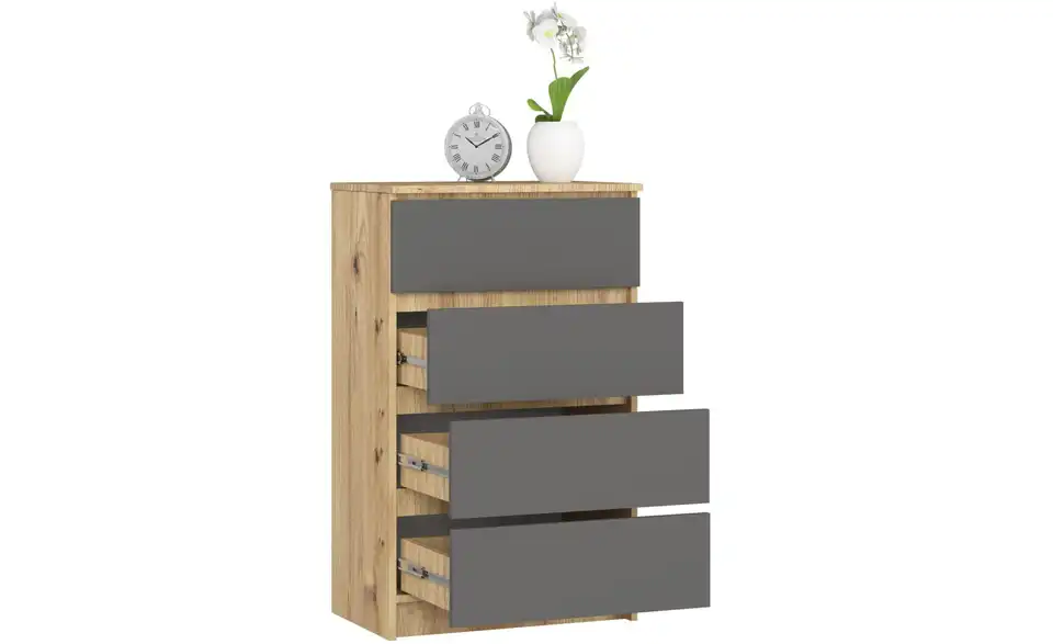Kommode mit 4 Schubladen, geöffnet