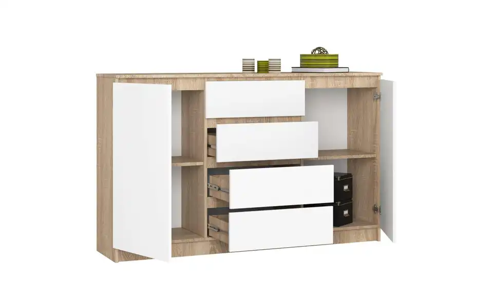 Highboard 160 cm breit, geöffnet
