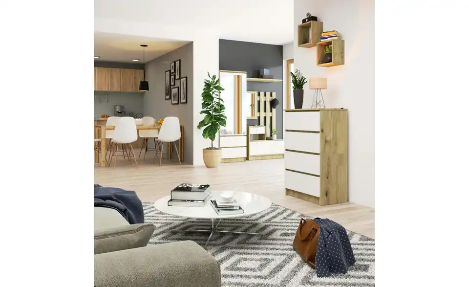 Kommode mit 4 Schubladen, in Wohnsituation