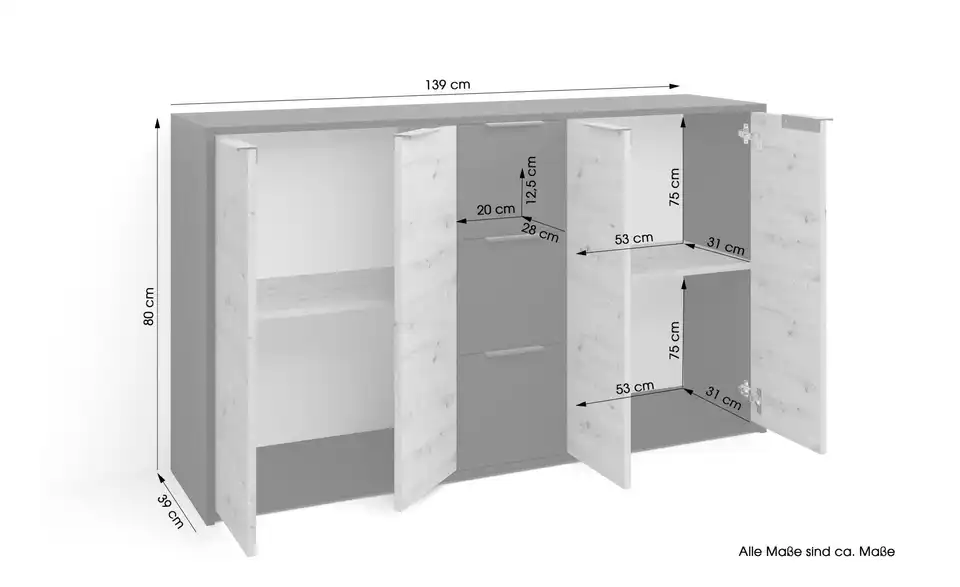 by Living Sideboard, Bemaßung